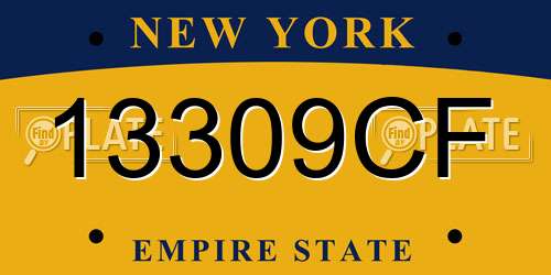 13309CF New York License Plate