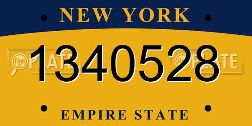 1340528 New York License Plate