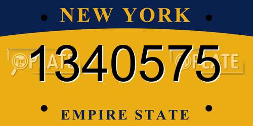 1340575 New York License Plate