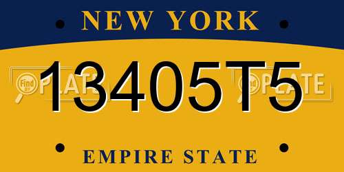 13405T5 New York License Plate