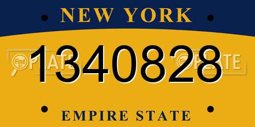 1340828 New York License Plate