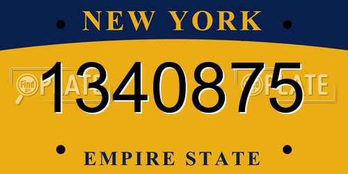 1340875 New York License Plate