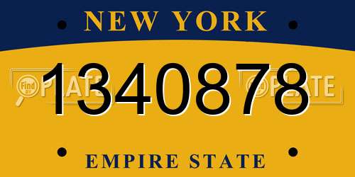 1340878 New York License Plate