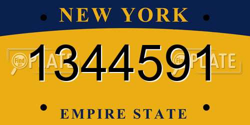 1344591 New York License Plate