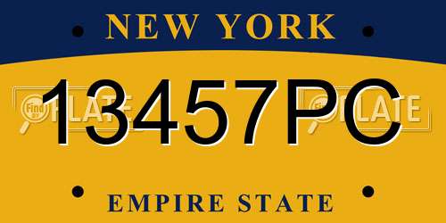 13457PC New York License Plate