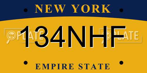 134NHF New York License Plate