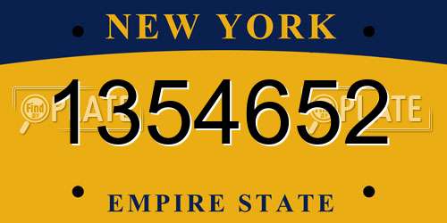 1354652 New York License Plate