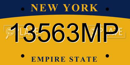 13563MP New York License Plate
