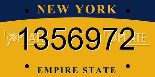 1356972 New York License Plate