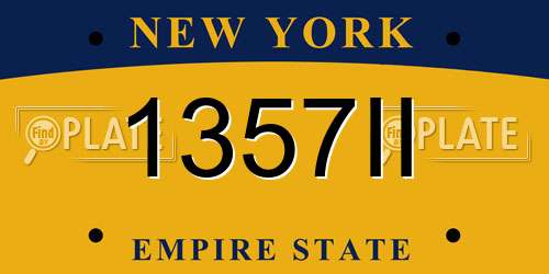 1357II New York License Plate