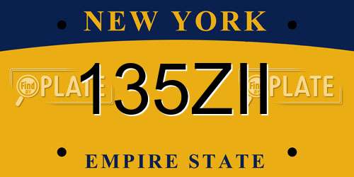 135ZII New York License Plate