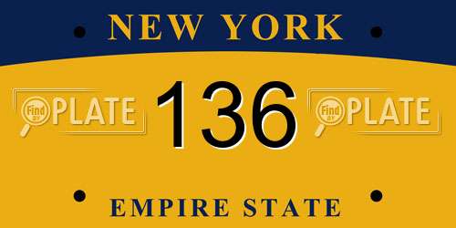 136 New York License Plate