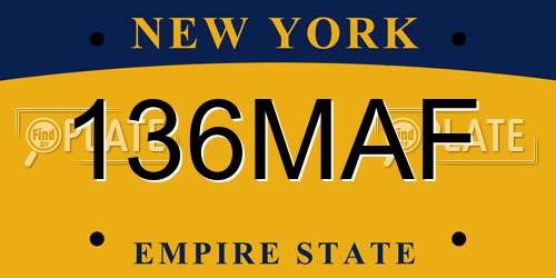 136MAF New York License Plate