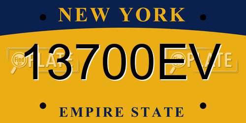 13700EV New York License Plate