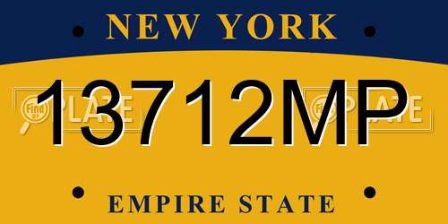 13712MP New York License Plate