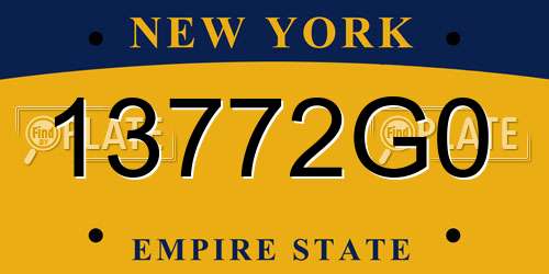 13772G0 New York License Plate