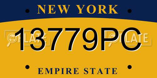 13779PC New York License Plate