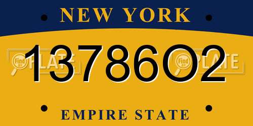13786O2 New York License Plate
