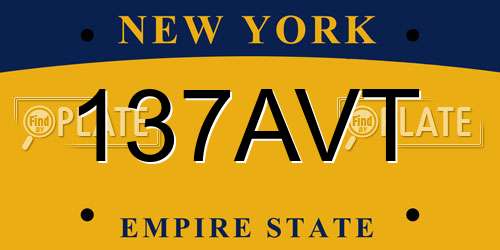137AVT New York License Plate