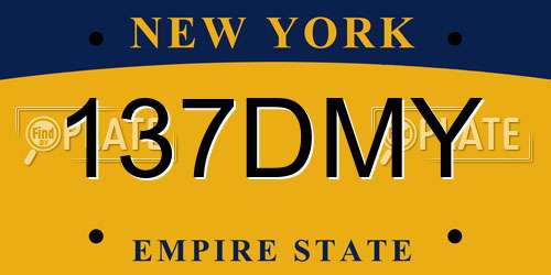 137DMY New York License Plate