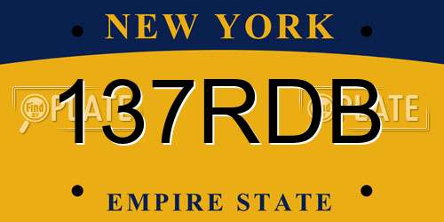 137RDB New York License Plate