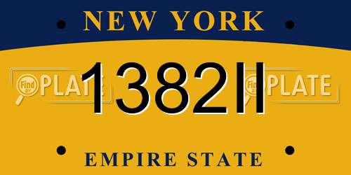 1382II New York License Plate