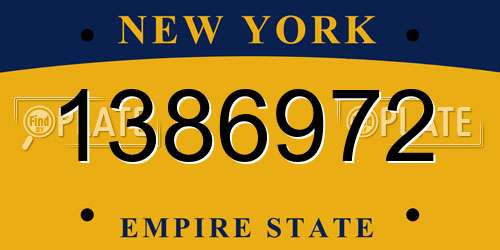 1386972 New York License Plate
