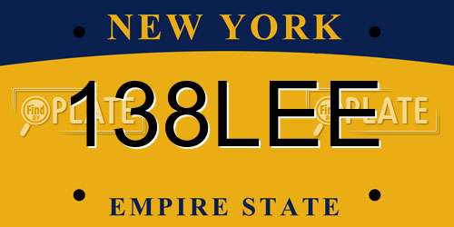 138LEE New York License Plate