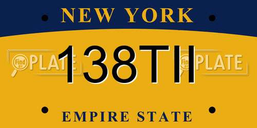 138TII New York License Plate