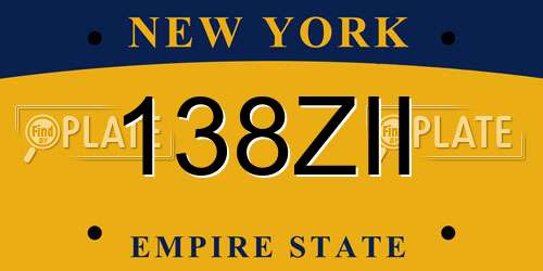 138ZII New York License Plate