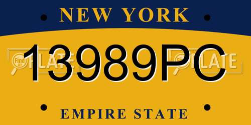 13989PC New York License Plate