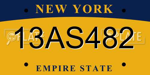 13AS482 New York License Plate