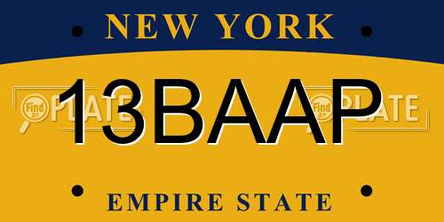 13BAAP New York License Plate