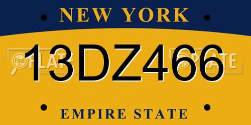 13DZ466 New York License Plate