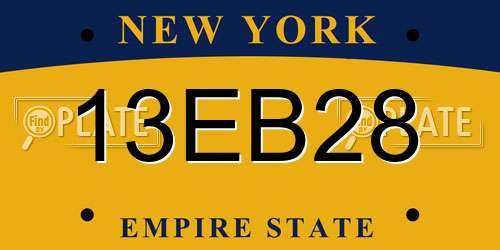 13EB28 New York License Plate