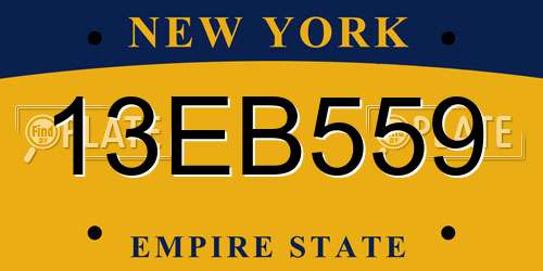 13EB559 New York License Plate