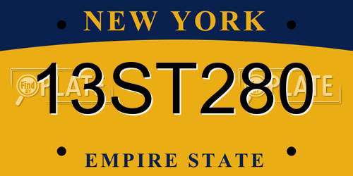 13ST280 New York License Plate