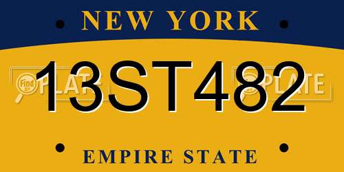 13ST482 New York License Plate