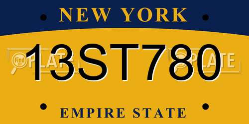 13ST780 New York License Plate