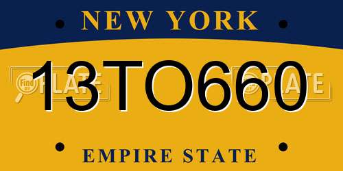 13TO660 New York License Plate