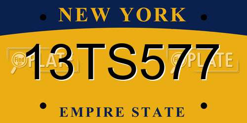 13TS577 New York License Plate