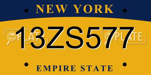 13ZS577 New York License Plate
