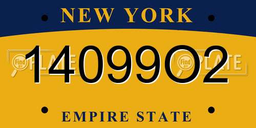 14099O2 New York License Plate