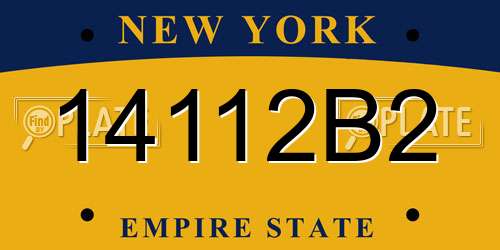 14112B2 New York License Plate