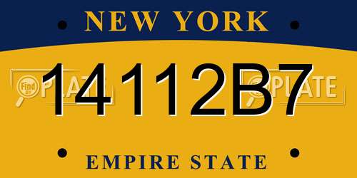 14112B7 New York License Plate