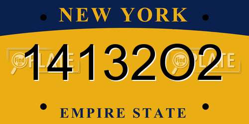 14132O2 New York License Plate
