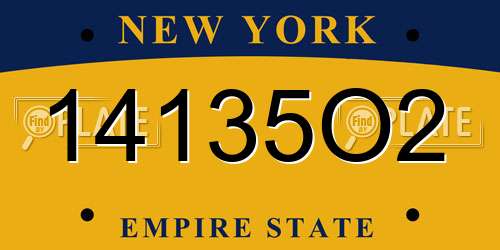 14135O2 New York License Plate