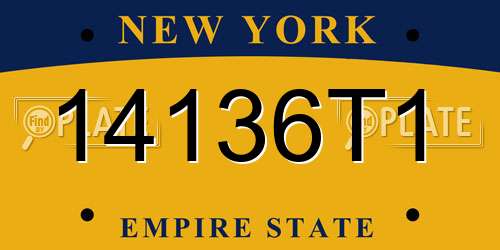 14136T1 New York License Plate