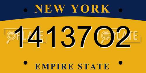 14137O2 New York License Plate
