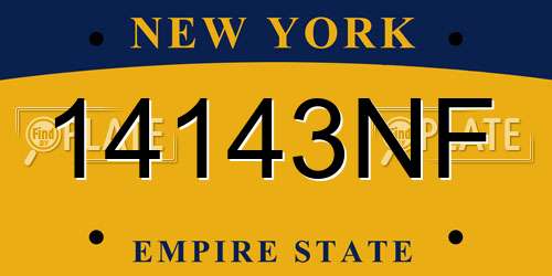 14143NF New York License Plate